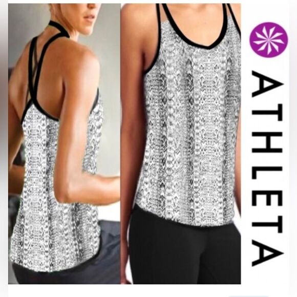 Athleta, black and white tank top, extra small - Picture 1 of 6